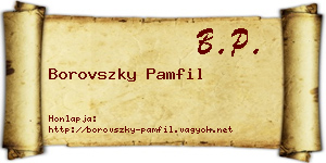 Borovszky Pamfil névjegykártya